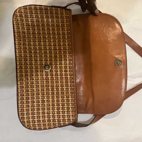 Brahmin leather and Raffia purse - Picture 4 of 8